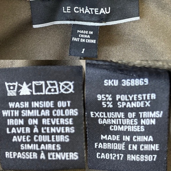 Le Chateau Olive Green High Rise Pleated Tie-Waist Trousers Pants Size 1/2 - Picture 9 of 12